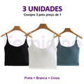 CROPPED COM SUTIÃ EMBUTIDO® (KIT COM 3 PEÇAS)