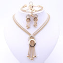 Conjuntos de Brincos Colar Pulseira e Anel Cristal Africano