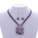 Conjunto de Colar e Brincos ZOSHI Africano